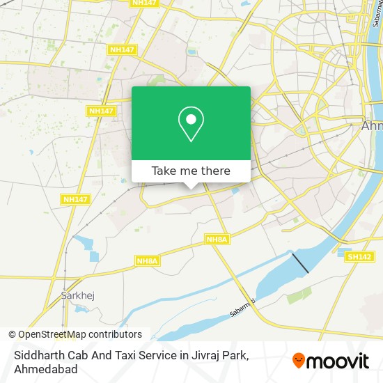 Siddharth Cab And Taxi Service in Jivraj Park map