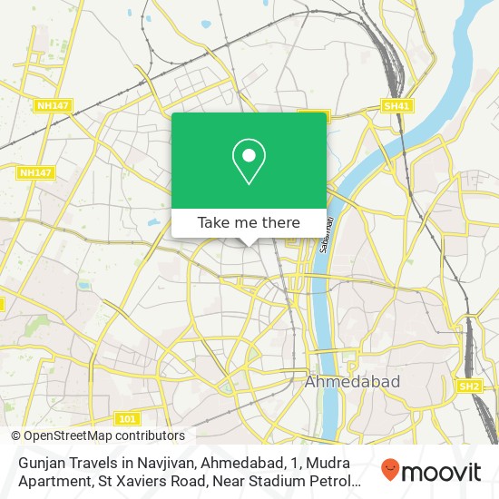 Gunjan Travels in Navjivan, Ahmedabad, 1, Mudra Apartment, St Xaviers Road, Near Stadium Petrol Pum map