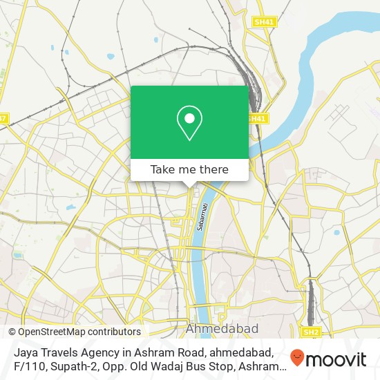 Jaya Travels Agency in Ashram Road, ahmedabad, F / 110, Supath-2, Opp. Old Wadaj Bus Stop, Ashram Roa map
