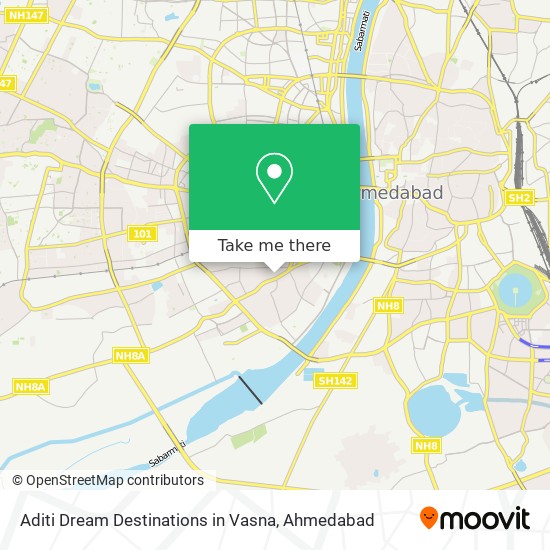 Aditi Dream Destinations in Vasna map