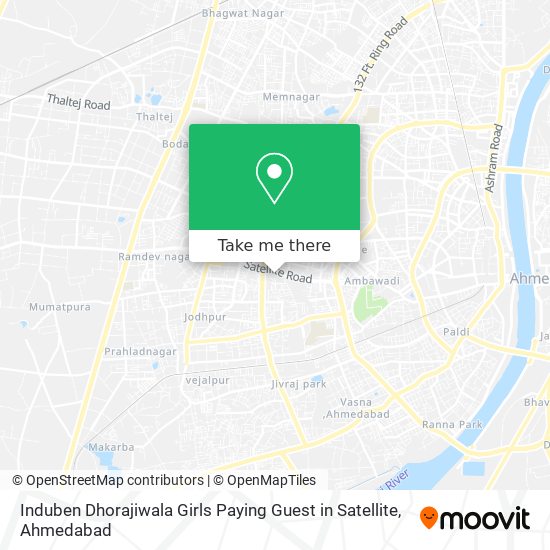Induben Dhorajiwala Girls Paying Guest in Satellite map