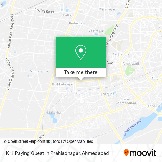 K K Paying Guest in Prahladnagar map