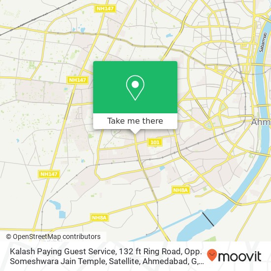 Kalash Paying Guest Service, 132 ft Ring Road, Opp. Someshwara Jain Temple, Satellite, Ahmedabad, G map