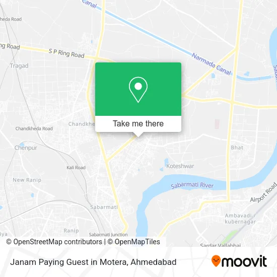 Janam Paying Guest in Motera map