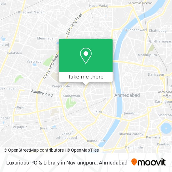 Luxurious PG & Library in Navrangpura map