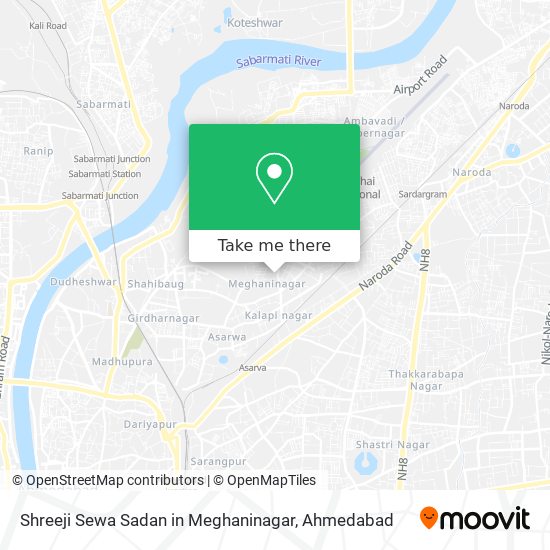 Shreeji Sewa Sadan in Meghaninagar map