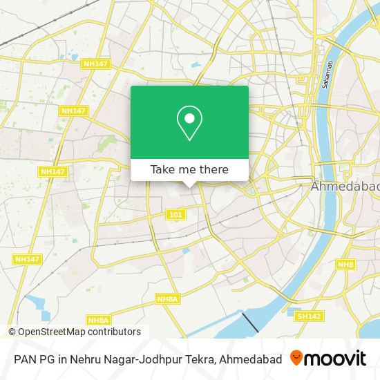PAN PG in Nehru Nagar-Jodhpur Tekra map