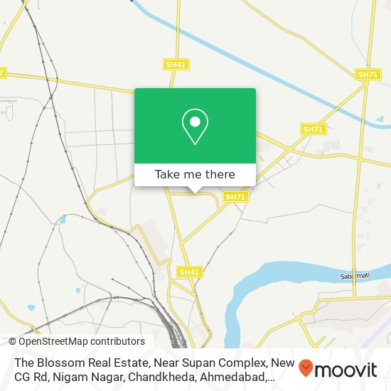 The Blossom Real Estate, Near Supan Complex, New CG Rd, Nigam Nagar, Chandkheda, Ahmedabad, Gujarat map