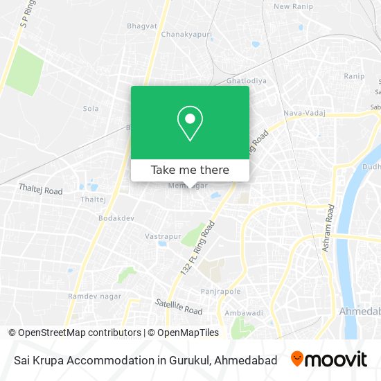 Sai Krupa Accommodation in Gurukul map