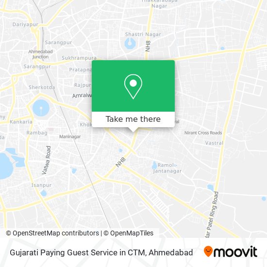 Gujarati Paying Guest Service in CTM map