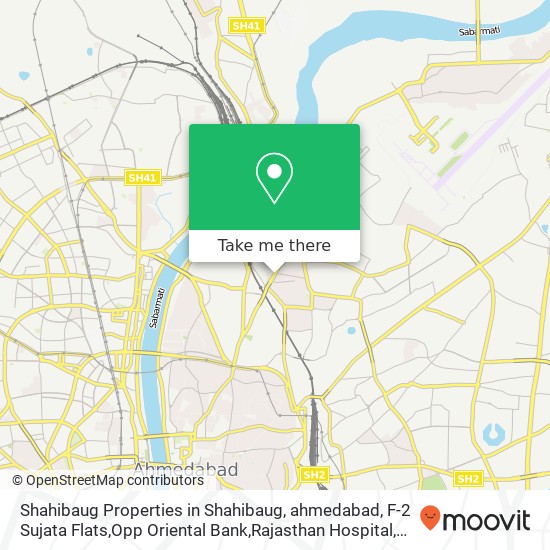 Shahibaug Properties in Shahibaug, ahmedabad, F-2 Sujata Flats,Opp Oriental Bank,Rajasthan Hospital map