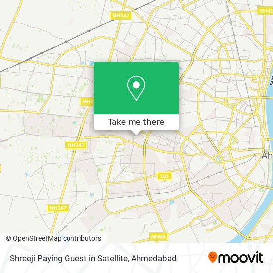 Shreeji Paying Guest in Satellite map