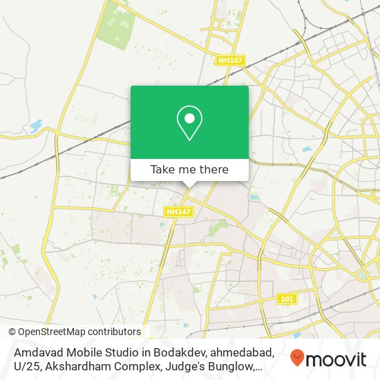 Amdavad Mobile Studio in Bodakdev, ahmedabad, U / 25, Akshardham Complex, Judge's Bunglow, Bodakdev, map