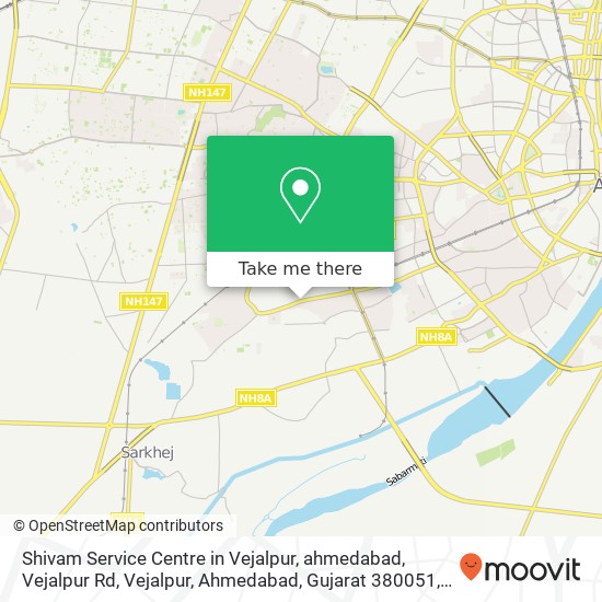 Shivam Service Centre in Vejalpur, ahmedabad, Vejalpur Rd, Vejalpur, Ahmedabad, Gujarat 380051, Ind map
