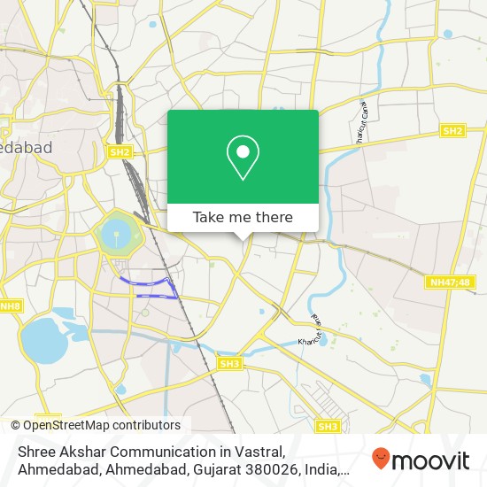 Shree Akshar Communication in Vastral, Ahmedabad, Ahmedabad, Gujarat 380026, India map