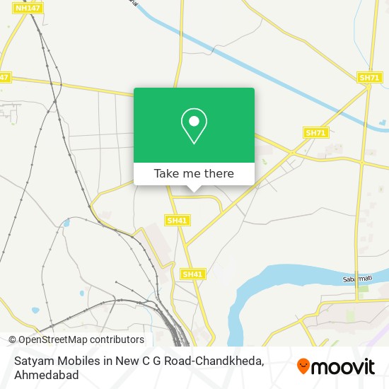 Satyam Mobiles in New C G Road-Chandkheda map