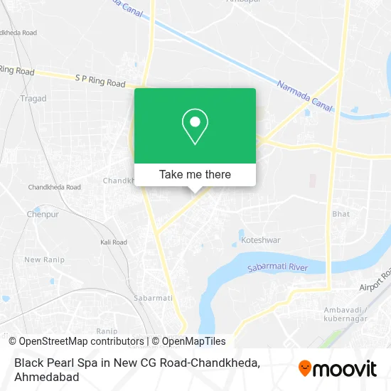 Black Pearl Spa in New C G Road-Chandkheda map