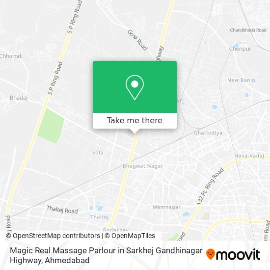 Magic Real Massage Parlour in Sarkhej Gandhinagar Highway map