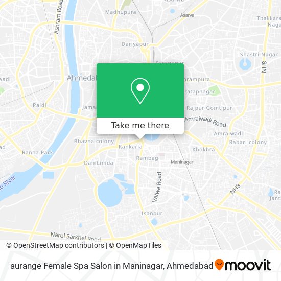 aurange Female Spa Salon in Maninagar map