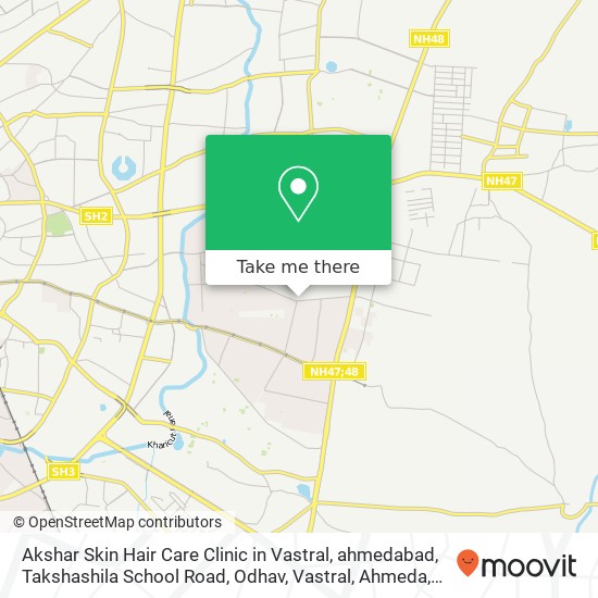 Akshar Skin Hair Care Clinic in Vastral, ahmedabad, Takshashila School Road, Odhav, Vastral, Ahmeda map