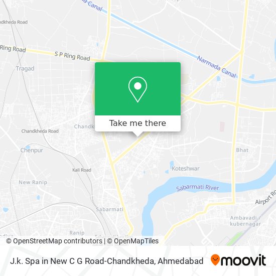 J.k. Spa in New C G Road-Chandkheda map