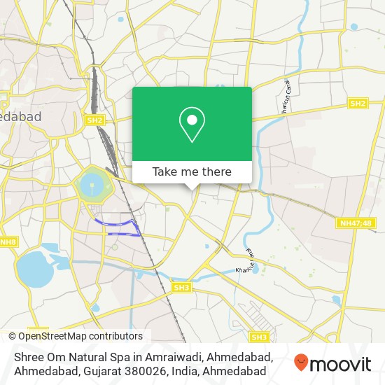 Shree Om Natural Spa in Amraiwadi, Ahmedabad, Ahmedabad, Gujarat 380026, India map
