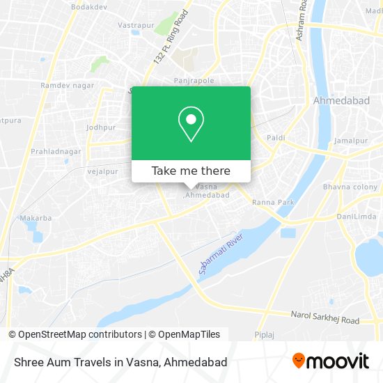 Shree Aum Travels in Vasna map