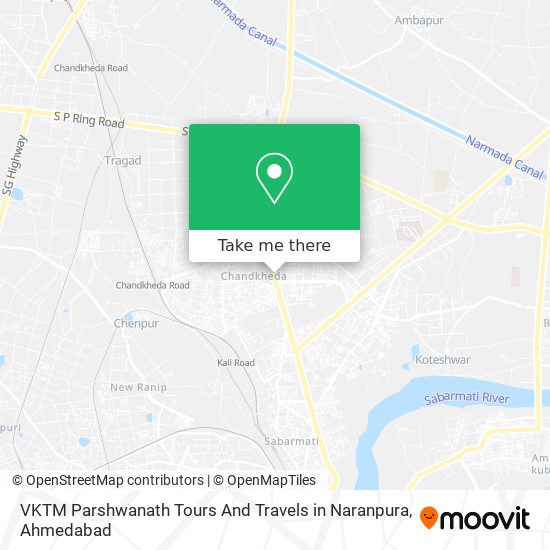 VKTM Parshwanath Tours And Travels in Naranpura map
