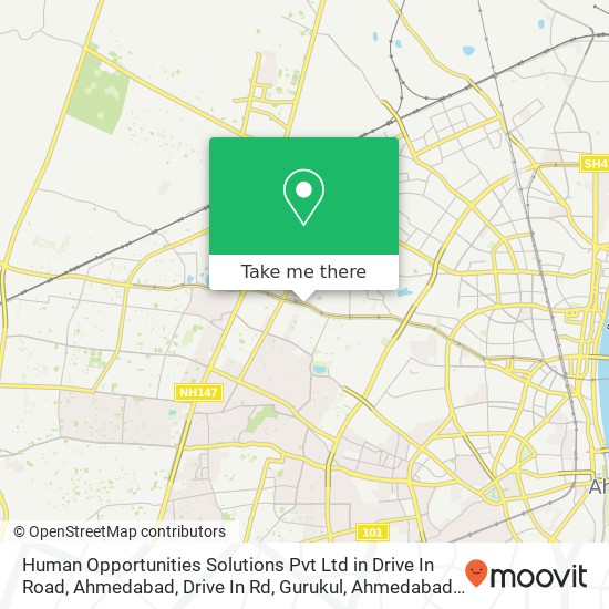 Human Opportunities Solutions Pvt Ltd in Drive In Road, Ahmedabad, Drive In Rd, Gurukul, Ahmedabad, map