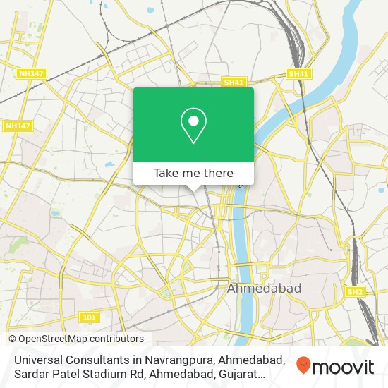 Universal Consultants in Navrangpura, Ahmedabad, Sardar Patel Stadium Rd, Ahmedabad, Gujarat 380009 map