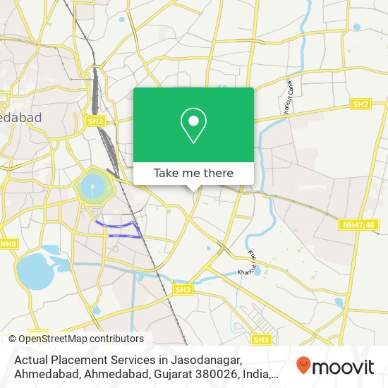 Actual Placement Services in Jasodanagar, Ahmedabad, Ahmedabad, Gujarat 380026, India map