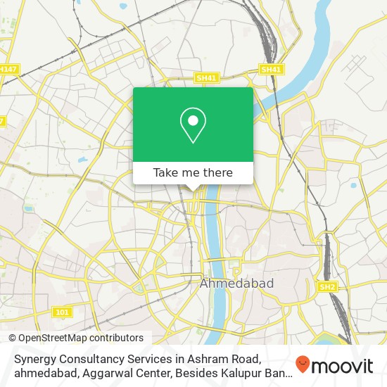 Synergy Consultancy Services in Ashram Road, ahmedabad, Aggarwal Center, Besides Kalupur Bank, Icom map