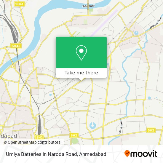 Umiya Batteries in Naroda Road map