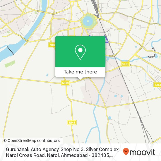 Gurunanak Auto Agency, Shop No 3, Silver Complex, Narol Cross Road, Narol, Ahmedabad - 382405, Oppo map