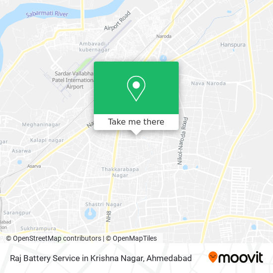 Raj Battery Service in Krishna Nagar map