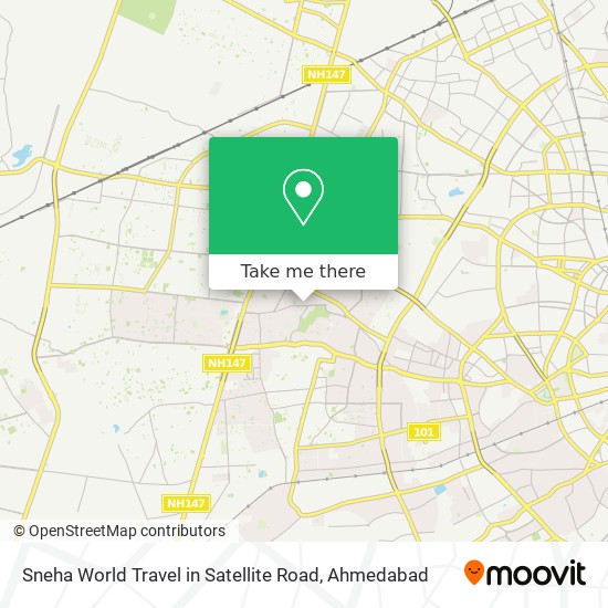 Sneha World Travel in Satellite Road map