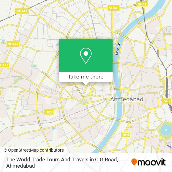 The World Trade Tours And Travels in C G Road map