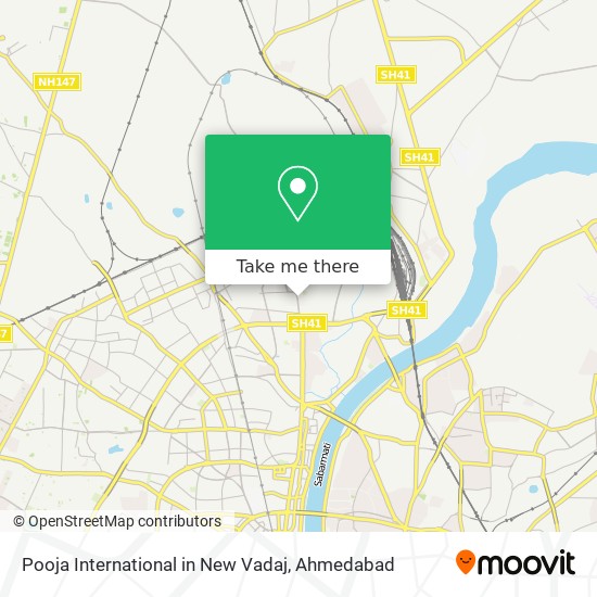 Pooja International in New Vadaj map
