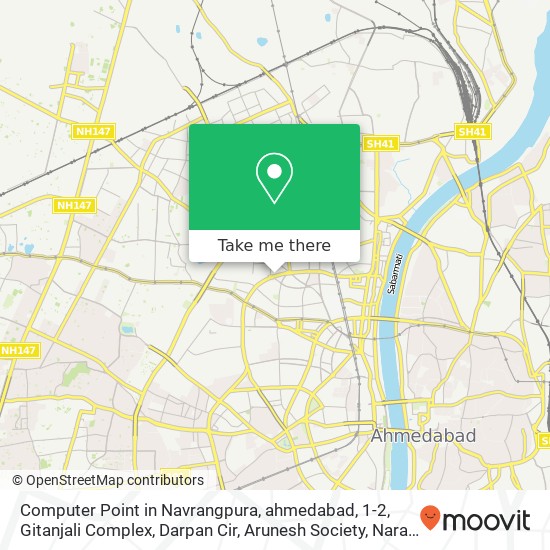 Computer Point in Navrangpura, ahmedabad, 1-2, Gitanjali Complex, Darpan Cir, Arunesh Society, Nara map