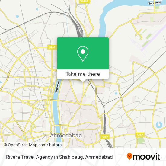 Rivera Travel Agency in Shahibaug map