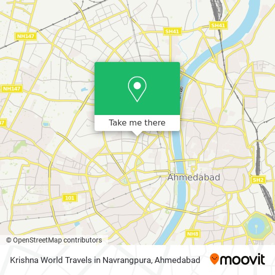 Krishna World Travels in Navrangpura map