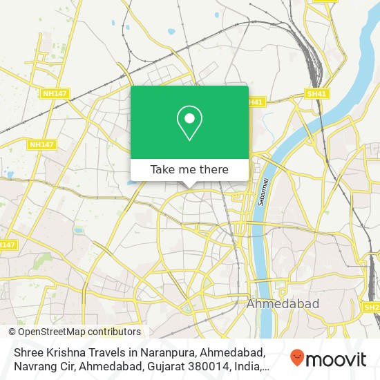 Shree Krishna Travels in Naranpura, Ahmedabad, Navrang Cir, Ahmedabad, Gujarat 380014, India map