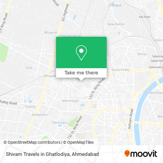 Shivam Travels in Ghatlodiya map