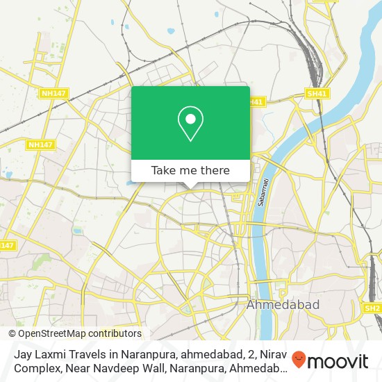 Jay Laxmi Travels in Naranpura, ahmedabad, 2, Nirav Complex, Near Navdeep Wall, Naranpura, Ahmedaba map