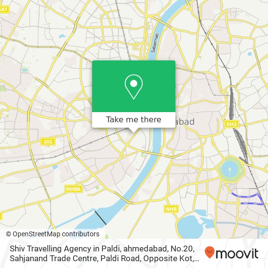 Shiv Travelling Agency in Paldi, ahmedabad, No.20, Sahjanand Trade Centre, Paldi Road, Opposite Kot map