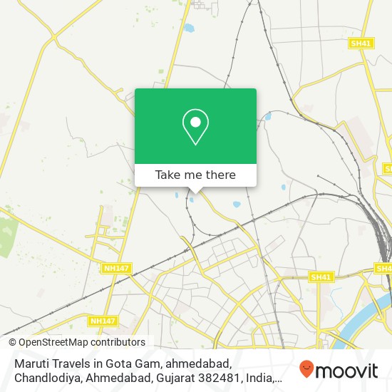 Maruti Travels in Gota Gam, ahmedabad, Chandlodiya, Ahmedabad, Gujarat 382481, India map