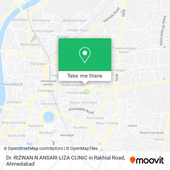 Dr. RIZWAN N ANSARI-LIZA CLINIC in Rakhial Road map