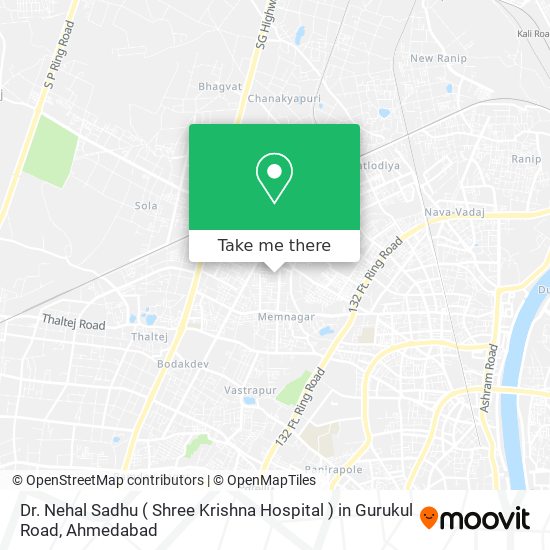 Dr. Nehal Sadhu ( Shree Krishna Hospital ) in Gurukul Road map