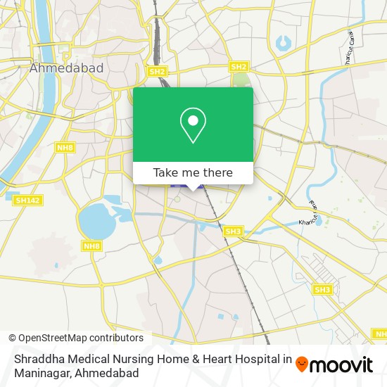 Shraddha Medical Nursing Home & Heart Hospital in Maninagar map