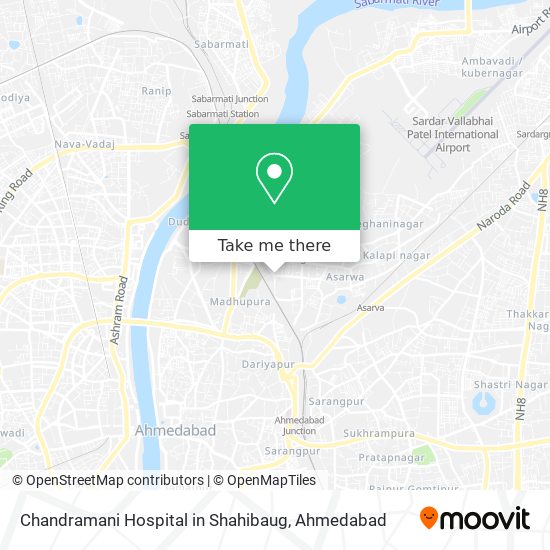 Chandramani Hospital in Shahibaug map